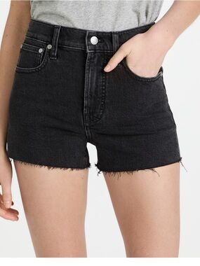 MADEWELL The Perfect Jean Short High Rise Black Denim Cut Off Shorts Size 26